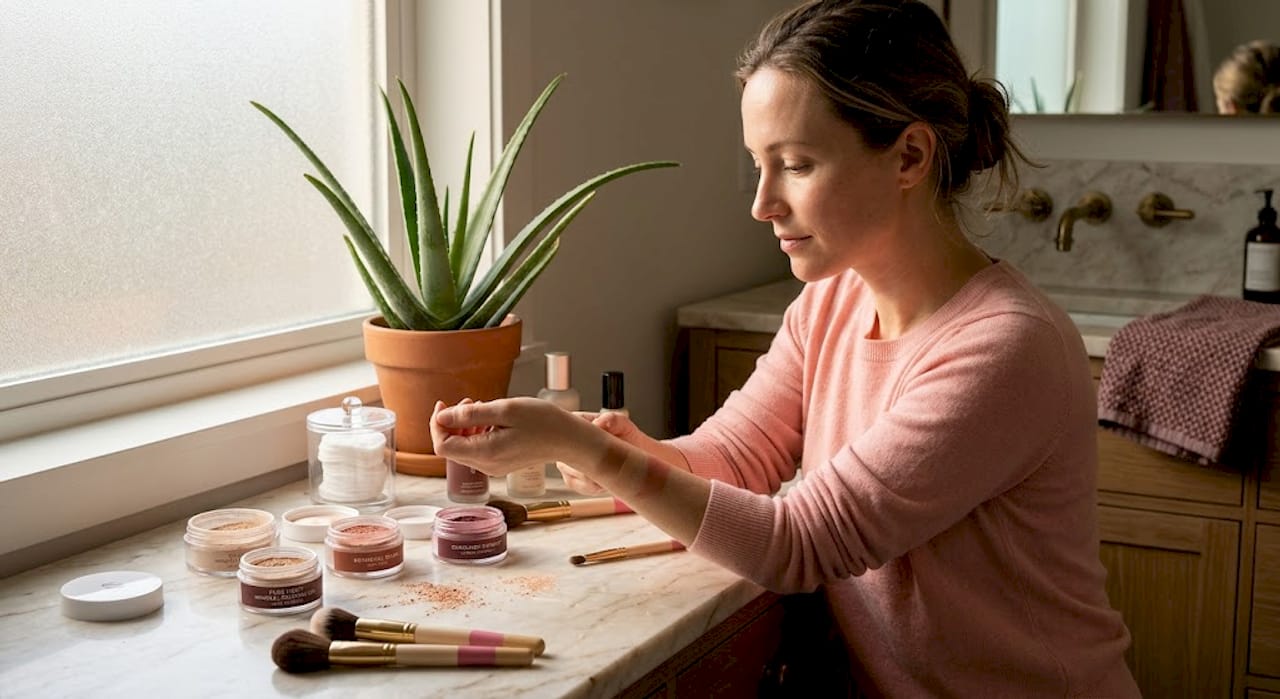 Natural pigment guide for sensitive skin makeup